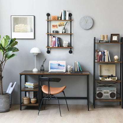 IBUYKE Pipe Floating Shelves, Wall Shelf Outdoor, 60x20x95cm, Decorative Shelving Unit for Wall, Plant Stand, Storage Organiser Shelf for Bedroom,
