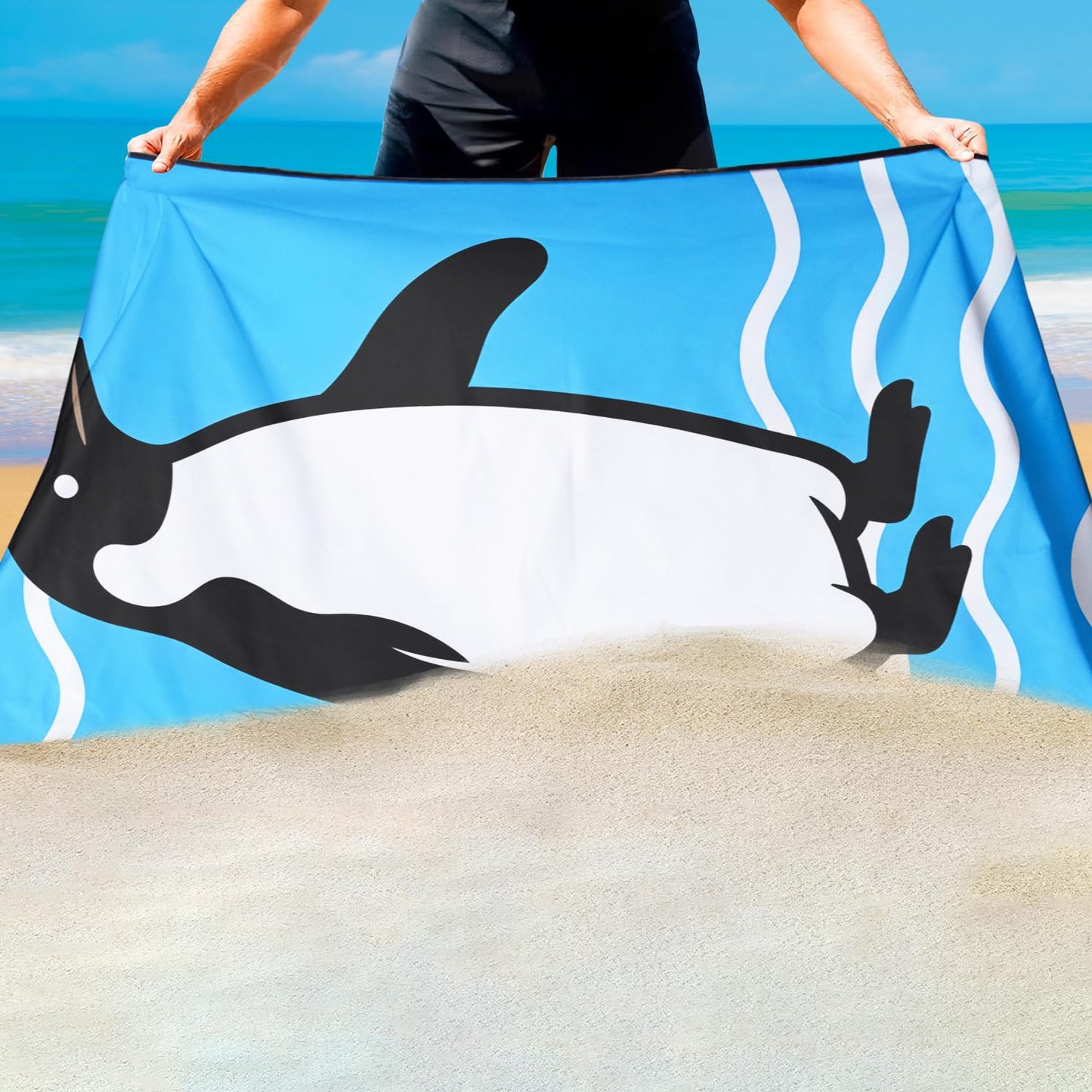 Violetpos 2 Pack Extra Large 180x90 cm Beach Towels, 250GSM Premium Microfibre, Sand Free Quick Dry Lightweight