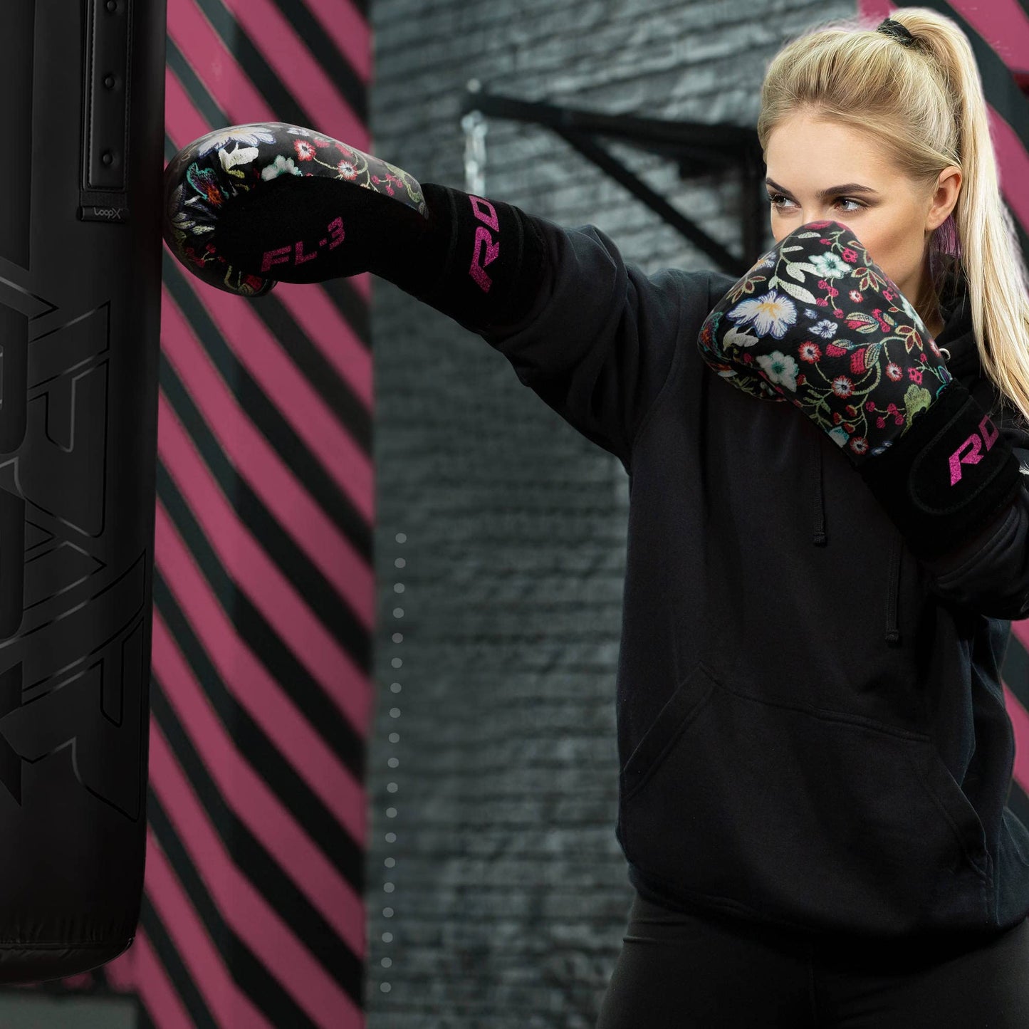 RDX Women Boxing Gloves for Training, Muay Thai  Flora Skin Ladies Mitts for Sparring, Kickboxing - Good for Punch Bag, Focus Pads and Double End