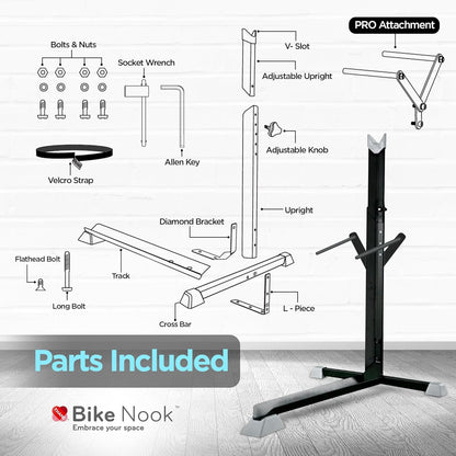 Bike Nook Stand & Vertical Storage Rack - The Original Vertical Bicycle Floor Stand for Garage Storage and Indoor and Outdoor use, Perfect Bike