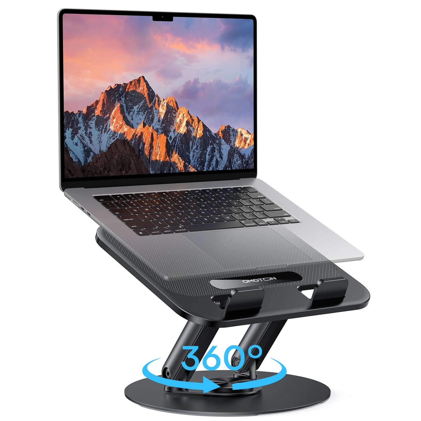 OMOTON 360° Swivel Laptop Stand for Desk, with Adjustable Height, up to 15"