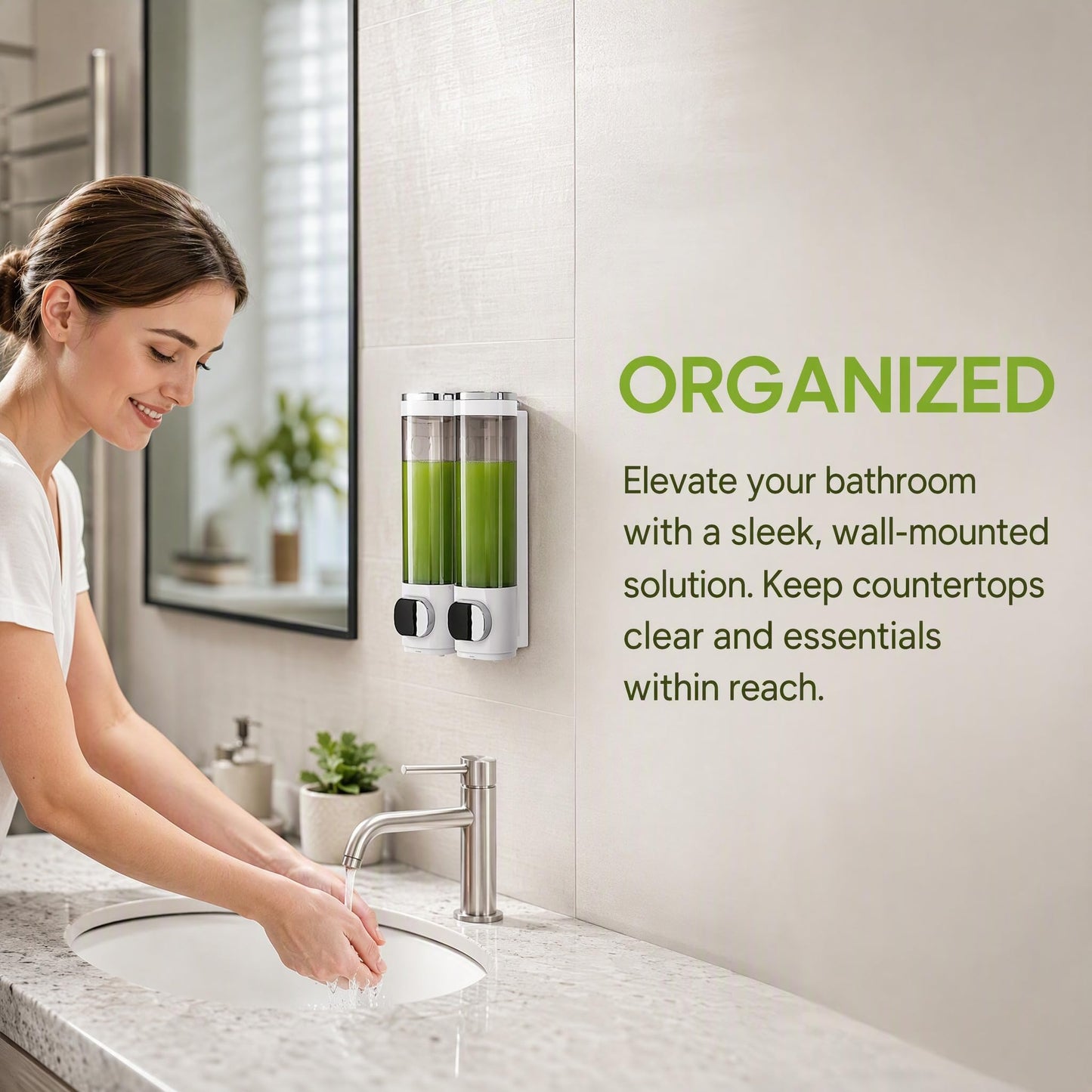 Wall Mounted Soap Dispenser, 600ml Bathroom Soap Dispenser Wall Mounted Shampoo Dispenser, Hand Soap Dispenser