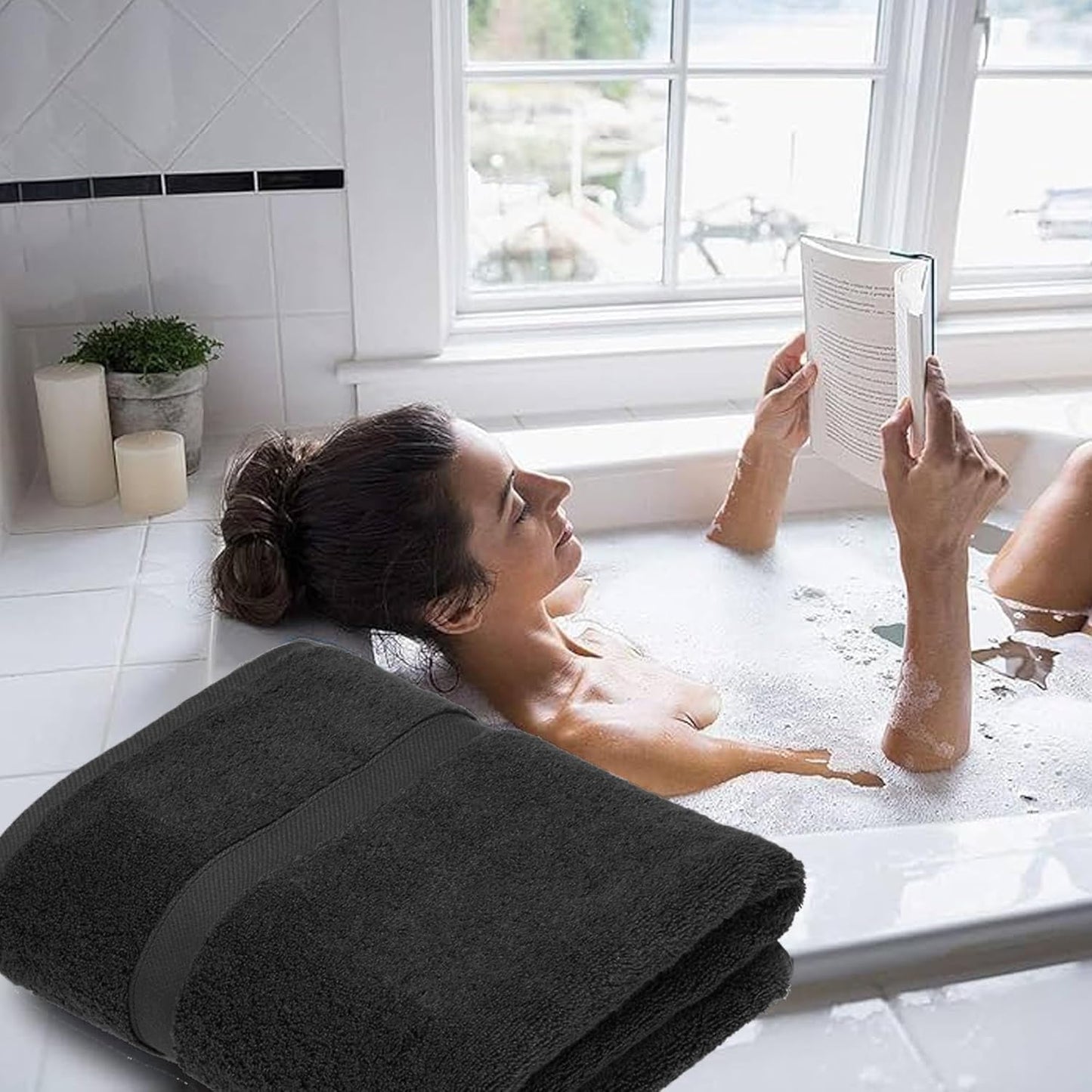 Hieftan Towels Bath Sheet Set – 100% Cotton Pack of 2 Extra Large Bath Sheets Towel 600gsm Highly Absorbent Rapid Dry Super Sheets for Bathroom 140 X