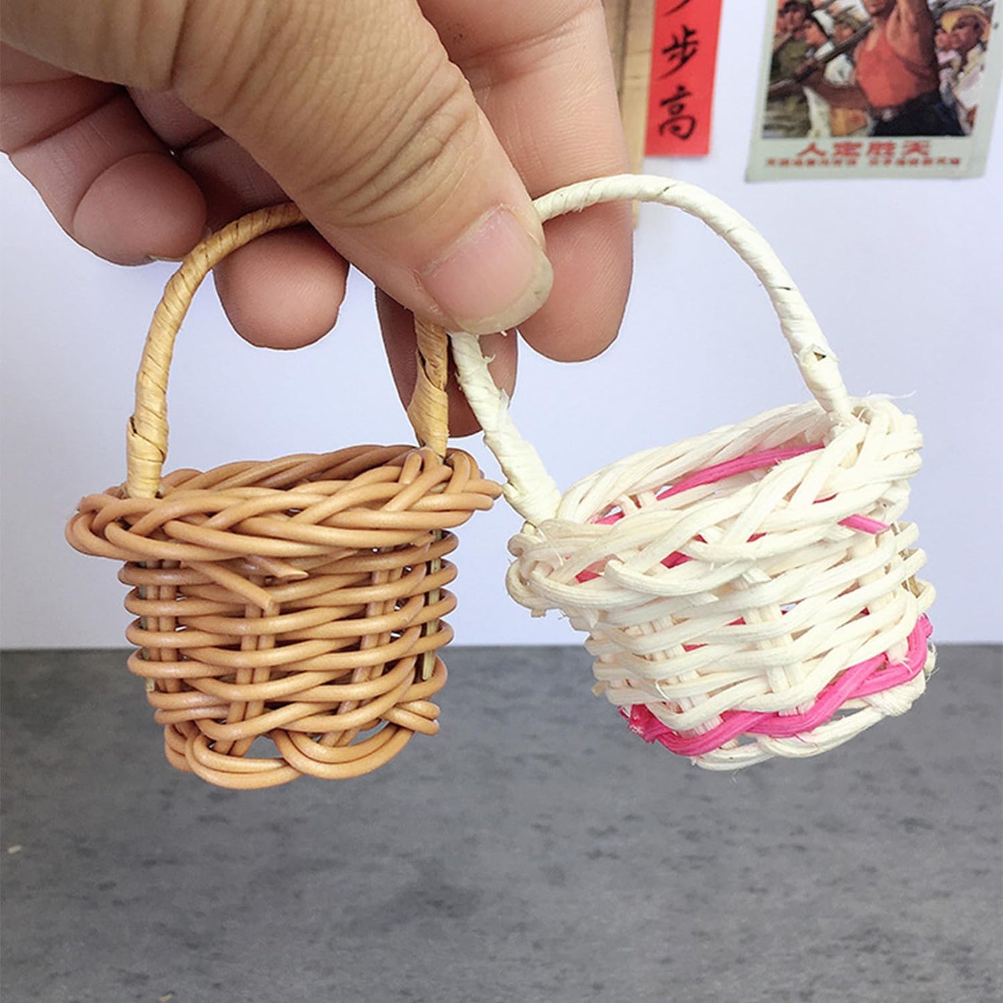 EOWVISN 10 Pieces Mini Cargo Basket, Creative Woven Basket, Home Decoration, Doll House Accessories, Photography Props.