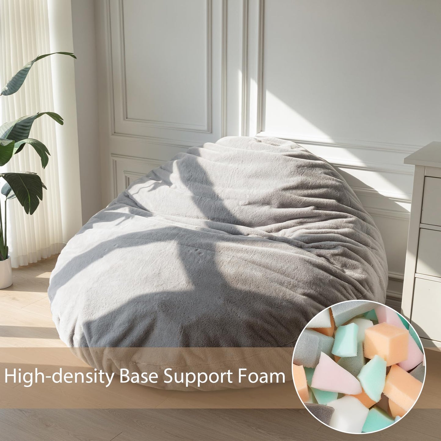 MAXYOYO Bean Bag Bed - Convertible Folds from Bean Bag Chair to Bed - Large Sofa with Plush Cover and Fluffy Filling Included for Adult, Guest