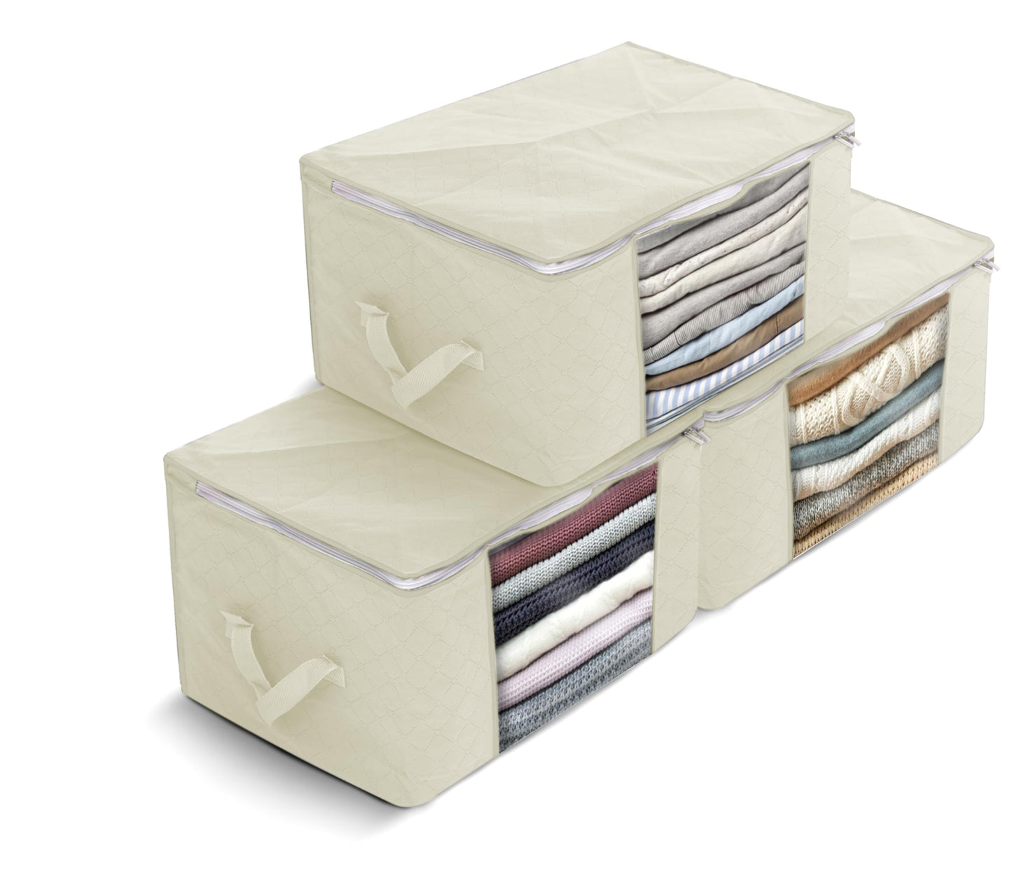 Delka 90L Storage Bags with Lids, Large Storage Boxes with lids, Storage Unit for Clothes, Duvets, Blankets, Toys