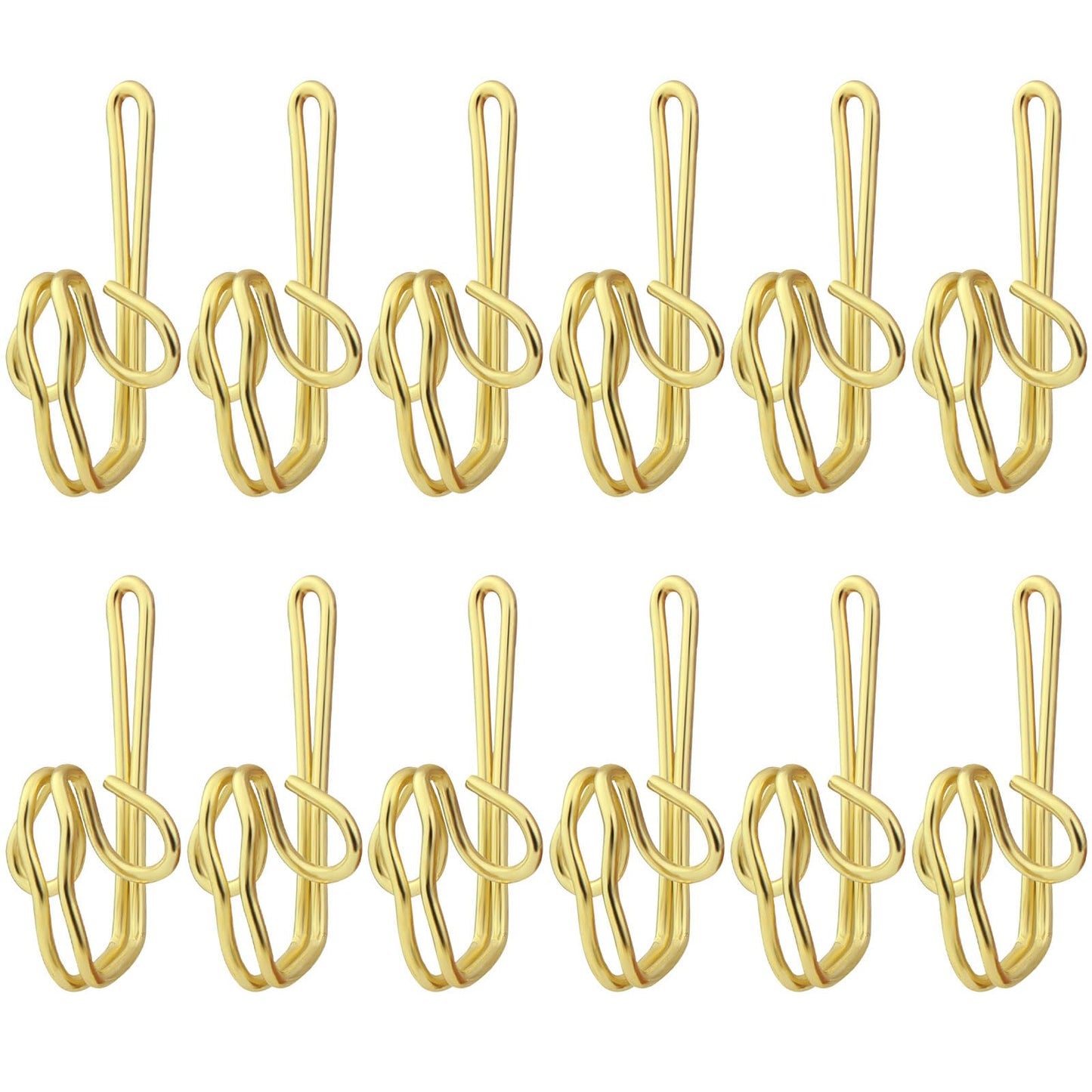 Alaoo 120 Pack Curtain Hooks, Metal Curtain Hooks, Gold Curtain Header, Heavy Duty Curtain Hooks, Tape Drapery Hooks for Drapery Shower Curtain