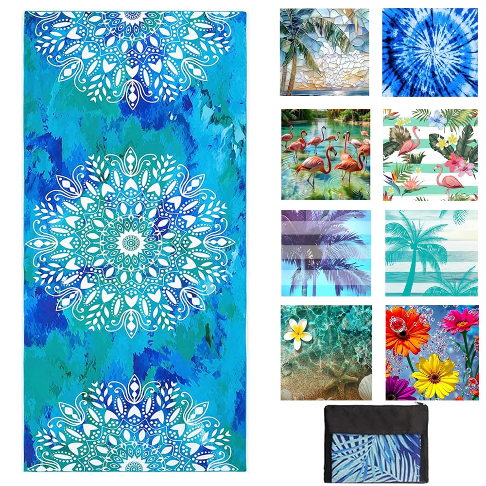 JAODFK Microfibre Beach Towel 71"X32" Quick Dry Lightweight Sand Free Extra Large Thin Towels Travel Essentials For Adults Womens Swim Bath