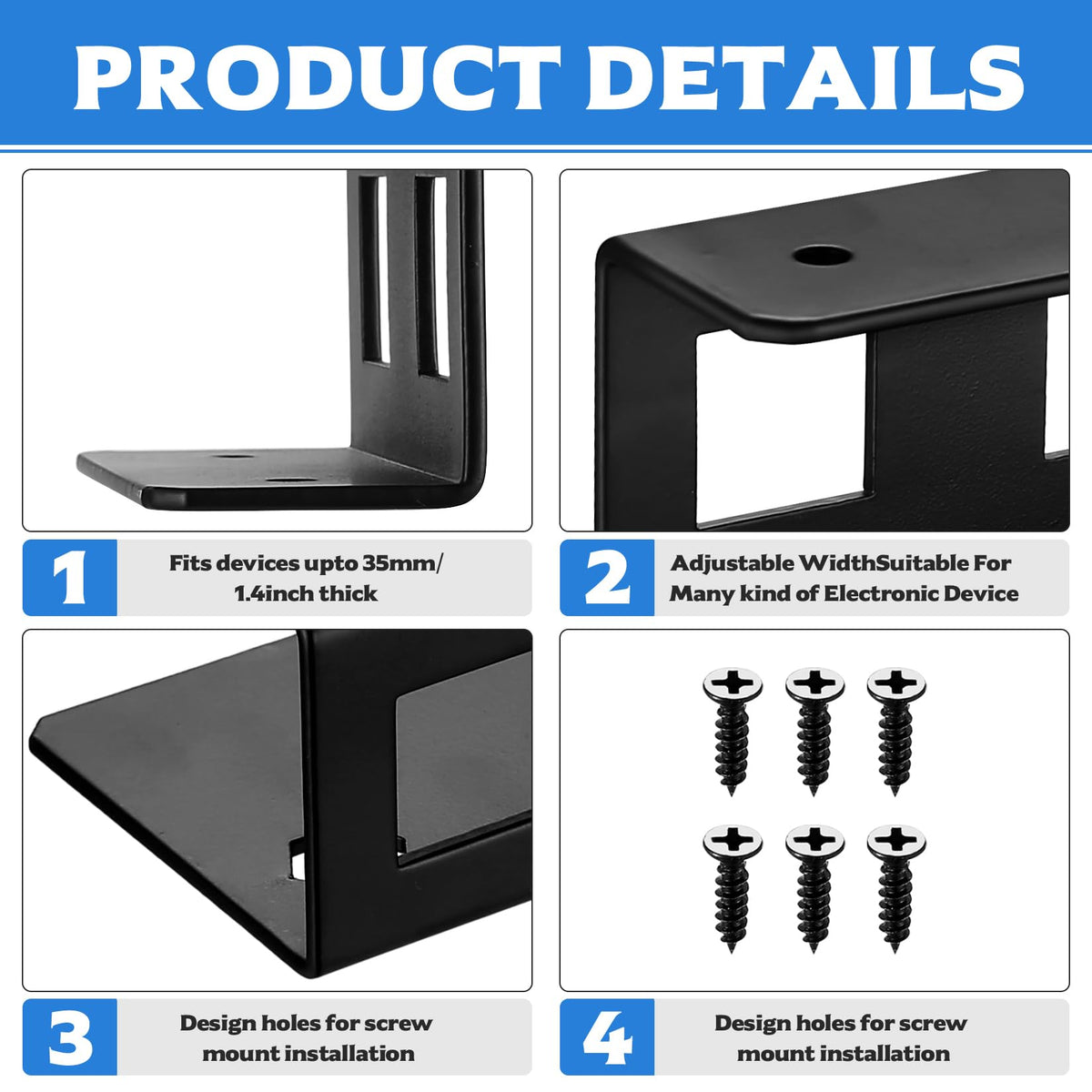 qiwuhai 3 Pcs Under Desk Laptop Mount, Under Table Laptop Holder Storage, Metal Under Desk Holder