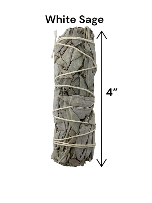 NessaStores 16 pcs California White Sage Smudge Sticks, 4-Inch Hand Tied, All Natural, Ethically Sourced for Home Cleansing, Stress Relief, & Clearing