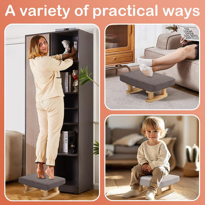 Duscdesp Foot Stool,Ottoman Footstool with Stable Wooden Legs,Ottoman Footrest Pouffe Footstool with Removable Padded Seat,Footstools for Living