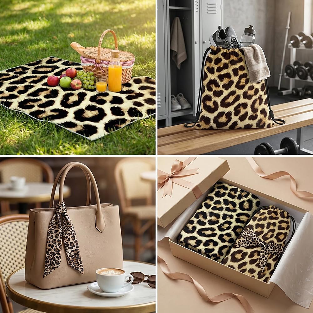 Vexthorion Leopard Quick Dry Towel 160x80CM,Lightweight Towel for Swimming