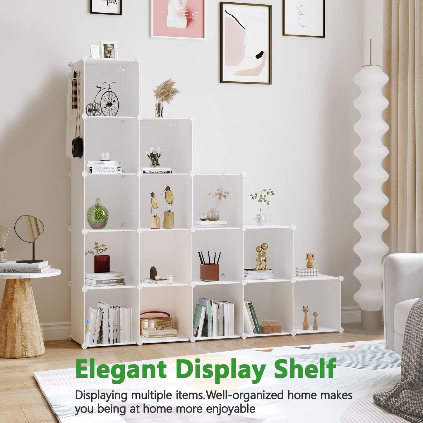 C&AHOME 16-Cube Storage Organizer Without Doors, Plastic Storage Cubes