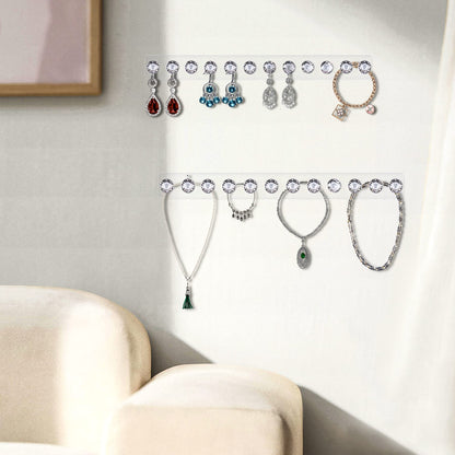 Baoswi Necklace Hangers Acrylic Necklaces Holder Wall Mounted Jewellry Organiser Hanging with Diamond Shape Hooks, Jewellry Hangers for Necklace