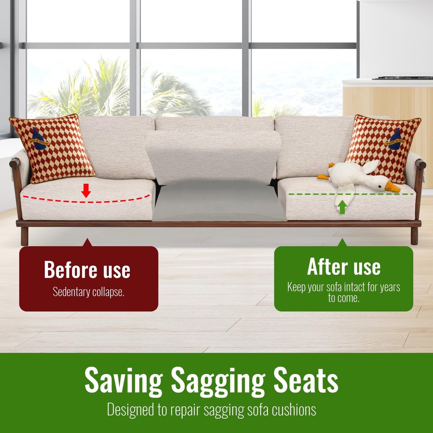 Sofa Cushion Support for Sagging Seat, Sagging Sofas Support 50cm x 50cm, Sofa Support Boards Are Made of High-Density Foam, Square, Enhanced Comfort