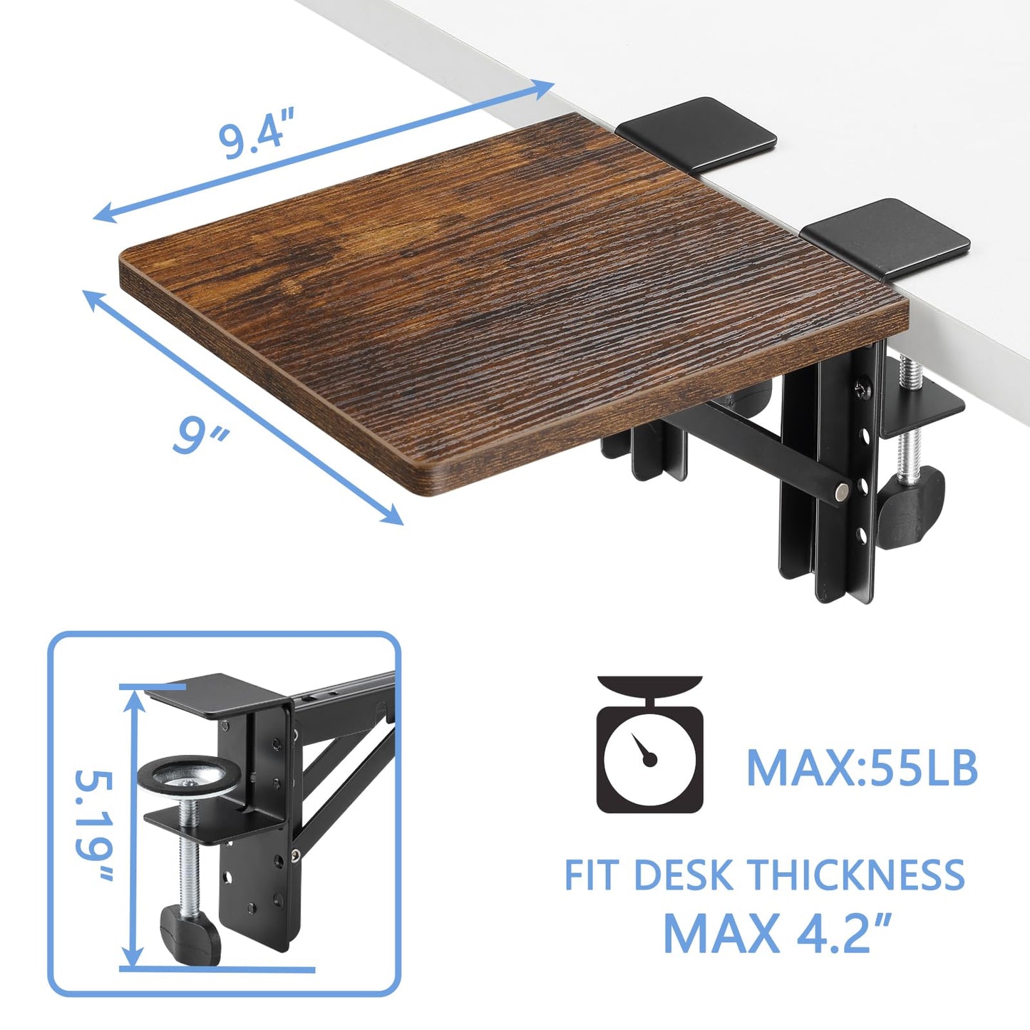ETHU Foldable Desk Extender Tray 23x24cm
