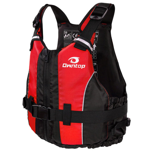 Owntop Buoyancy Aids Adults, Foam Buoyancy Vest Jacket with Crotch Strap Inner Pocket Unisex for Paddleboarding Kayaking Sup Fishing - Red M/L