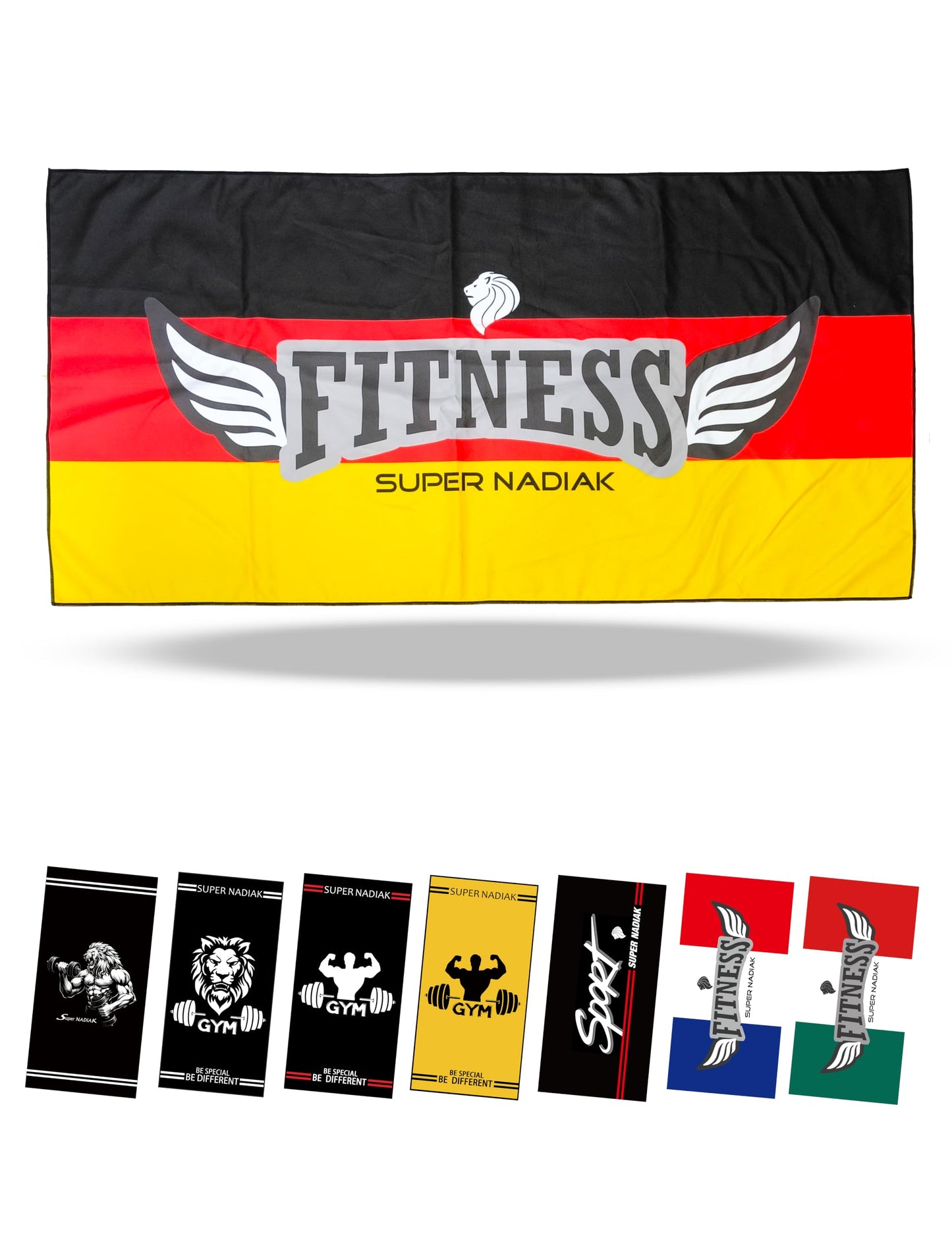super NADIAK Gym Towel - Microfiber Towel - Microfiber Sheet Ideal for Weight Room - Towel for Workouts - Both Indoors and Outdoors Sport,Fitness,Gym