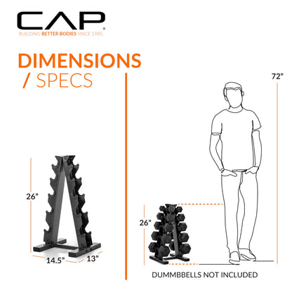 Cap Barbell A-Frame Dumbbell Weight Rack, Carbon
