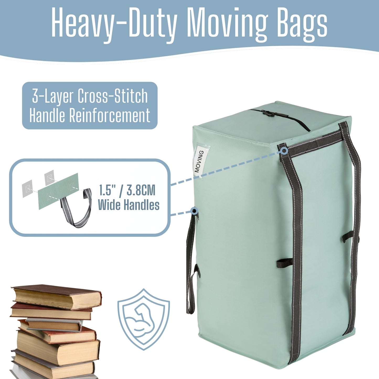 VENO 8 Pack Heavy-Duty Extra Large Moving Bags W/Backpack Straps, Moving House Essentials, Clothes Storage, Packing, Laundry Bags