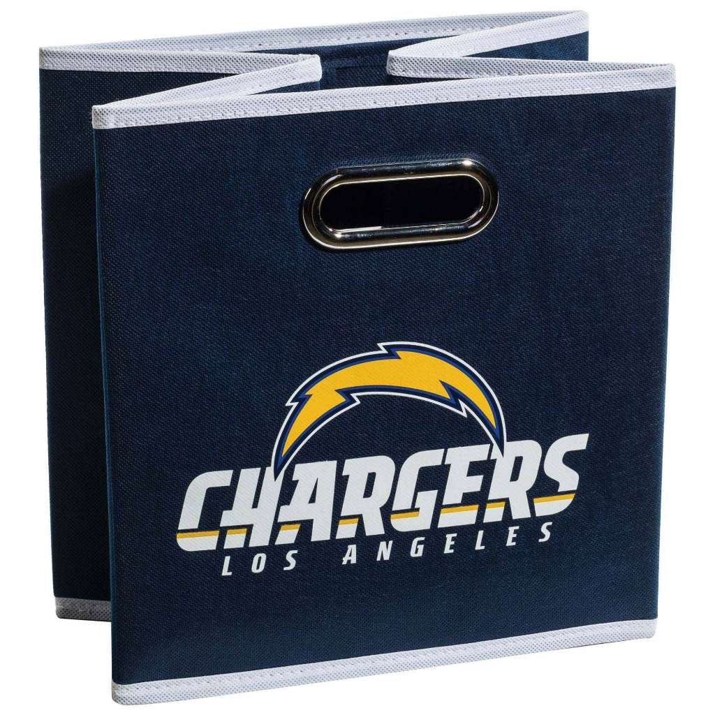 Franklin Sports NFL Los Angeles Chargers Collapsible Storage Bin NFL Folding Cube Storage Container Fits Bin Organizers Fabric NFL Team Storage Cube