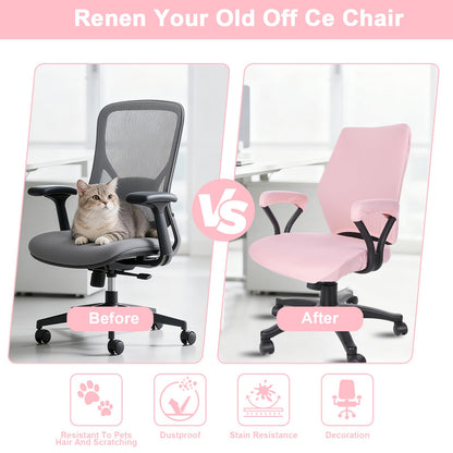 Yolev 4 PCS Office Chair Covers Set,Universal Protective Desk Chair Covers, Stretchable Office Chairs Seat Cover with Armrest Cover,Slipcovers