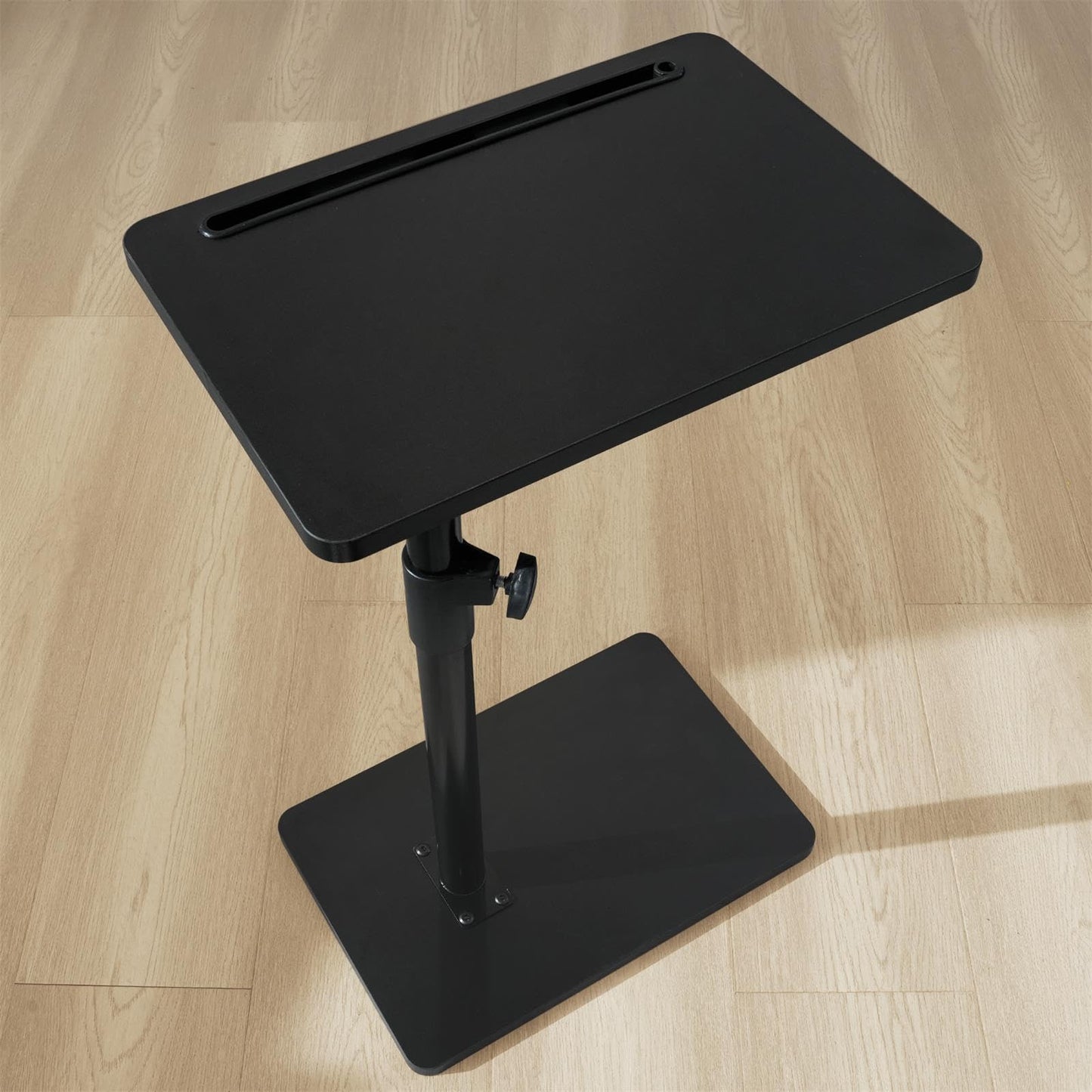 YUHFERA Couch Side Table - 360Swivel Height Adjustable End Table,Sofa Armrest Tray Table,Snack Side Table for Bed or Chair with Phone & Tablet