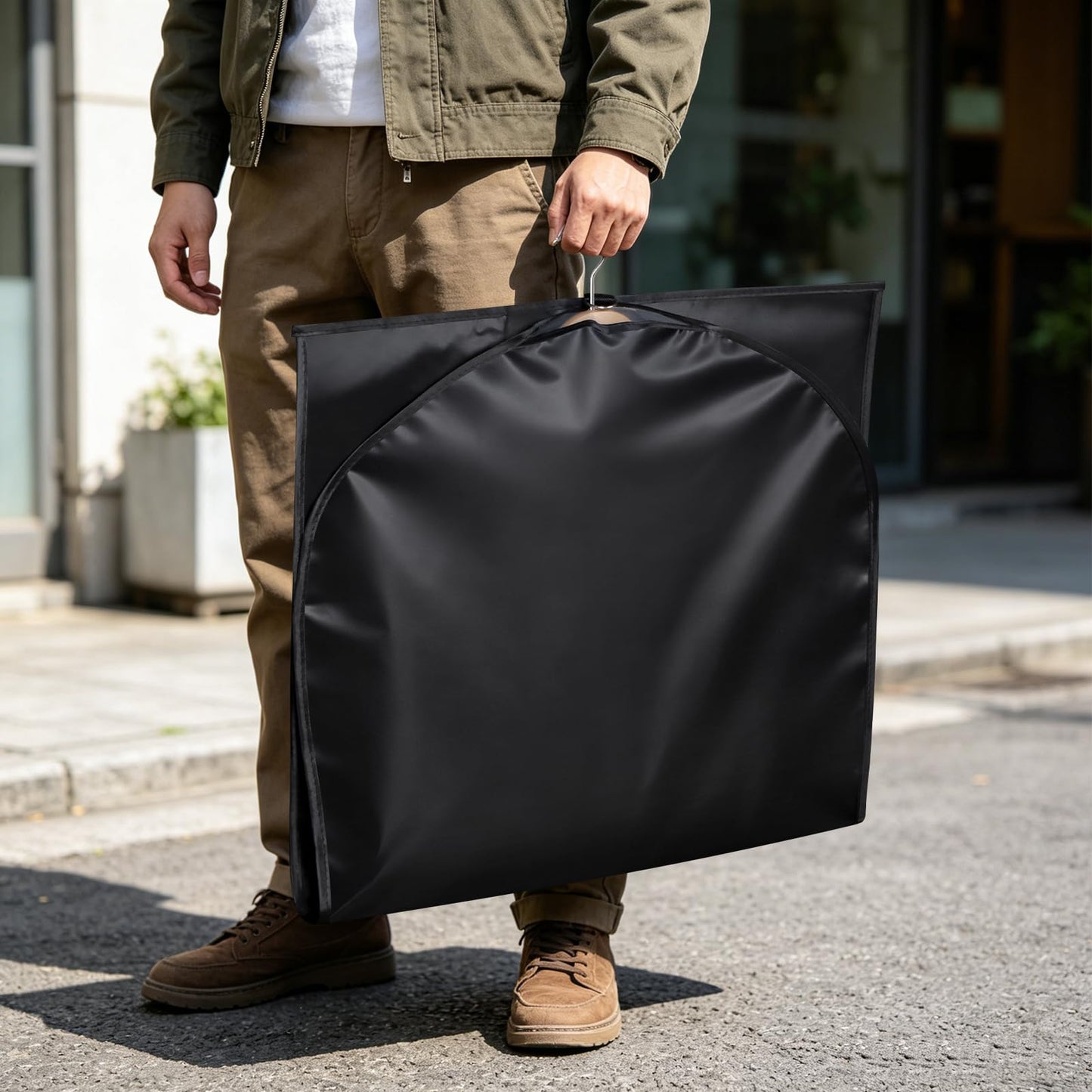 Univivi Garment Bags 43 inch Suit Bags for Storage Black, Set of 5