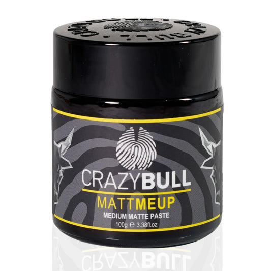 Crazy Bull Hair Paste MattMeUp - Natural Matte Finish with Medium Hold - Hair Styling, Texturising, Volumising, & Defining Product for Men & Women -