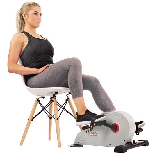 Sunny Health & Fitness Magnetic Under Desk Pedal Exerciser, Dual Function Mini Exercise Cycle Bike With Low Profile Design