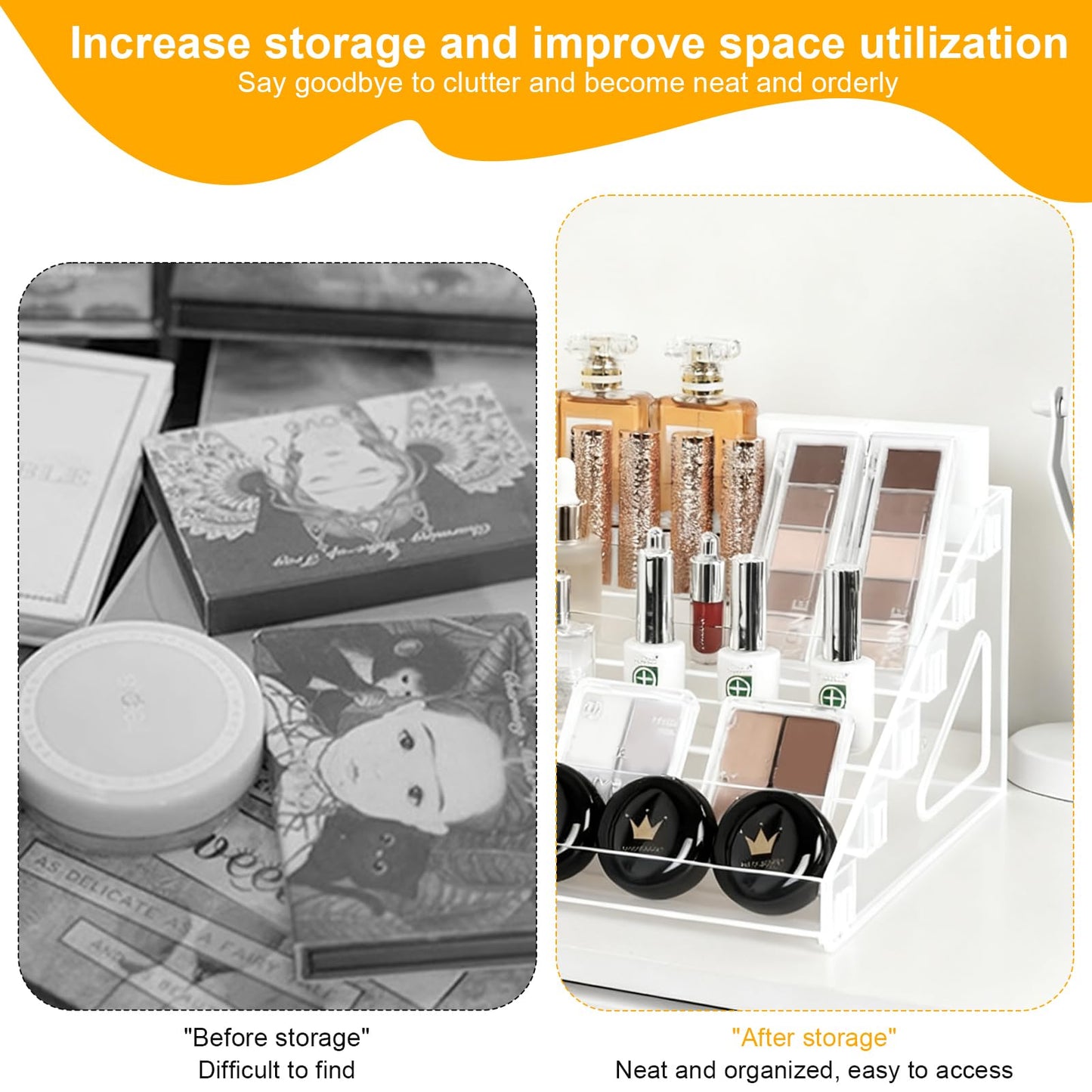 BJHYIZ 2 Pcs Card Display Stand, 5 Tier Greeting Card Rack Stamp Postcard Mail Holder Paints Storage Rack Paint Organizer for Retail Counter Graded