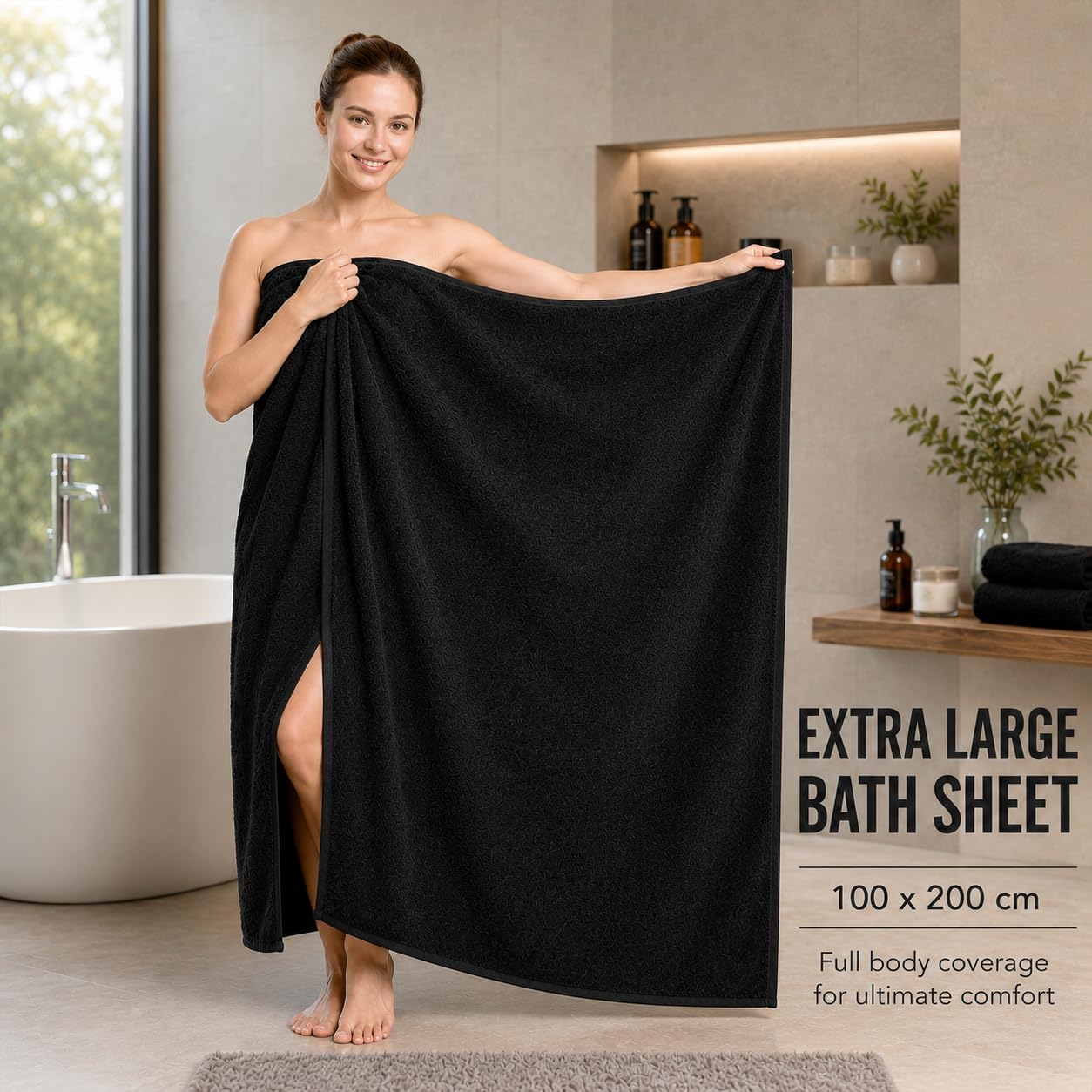 REDKISS 1-Pack Extra Large Bath Towels-100x200CM Microfibre Towel for Adult