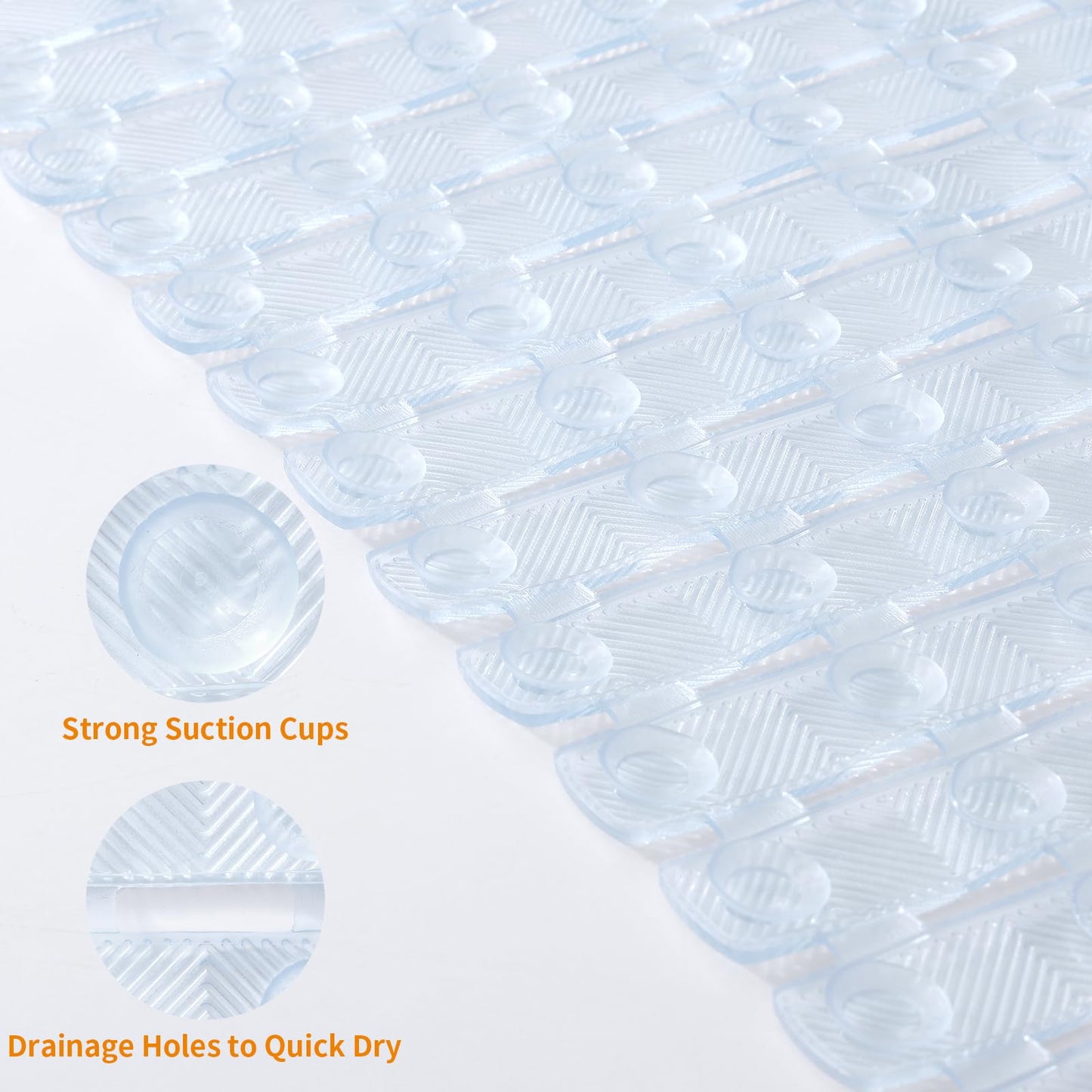 Smiry Shower Bath Mat Non Slip, Quick Drying for Inside Shower, 40 x 70 cm
