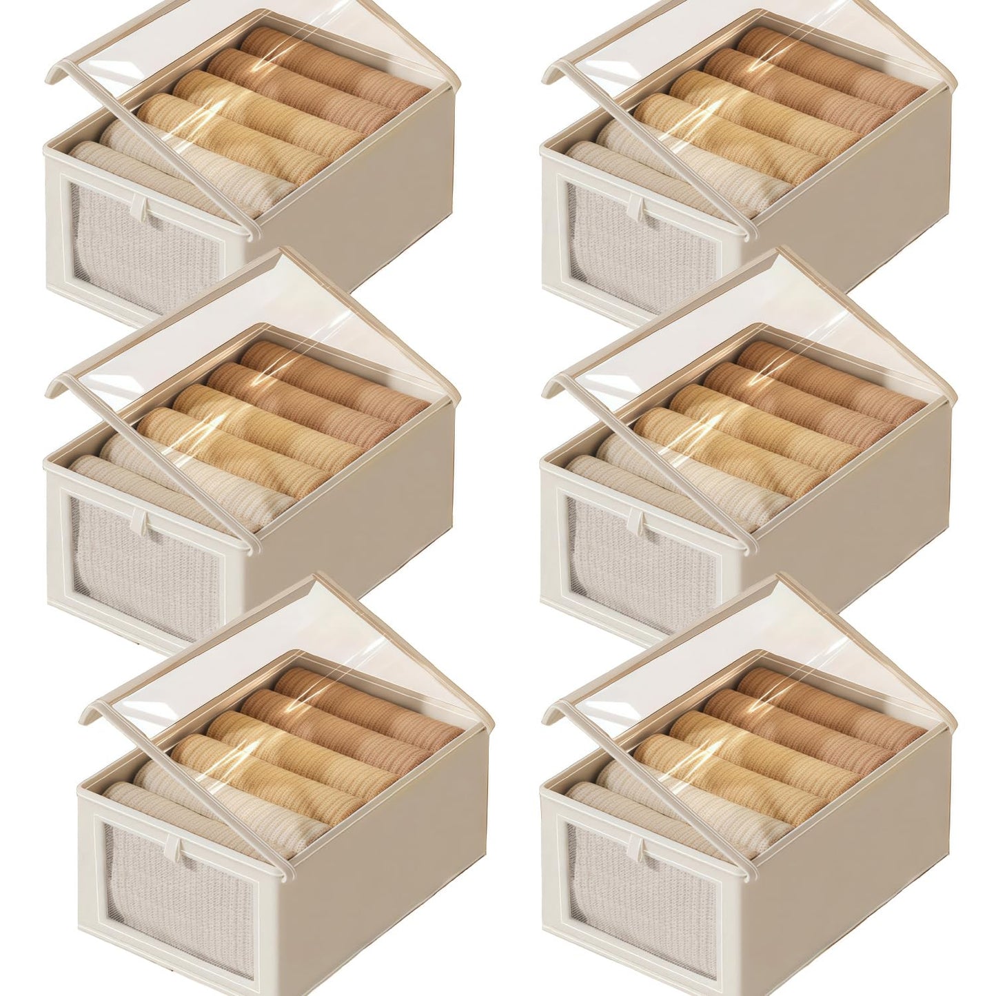 Tosoda Wardrobe Storage Organiser Boxes with Lids for Clothes Trousers