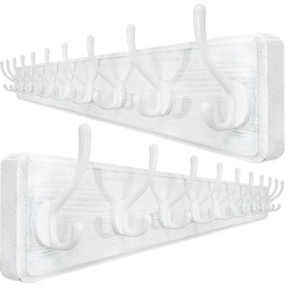WEBI Coat Rack Wall Mounted,10 Hooks,98cm Long Coat Hooks Wall Mounted Rustic,Wood Coat Hanger Wall,Hook Rack Hooks for Hanging