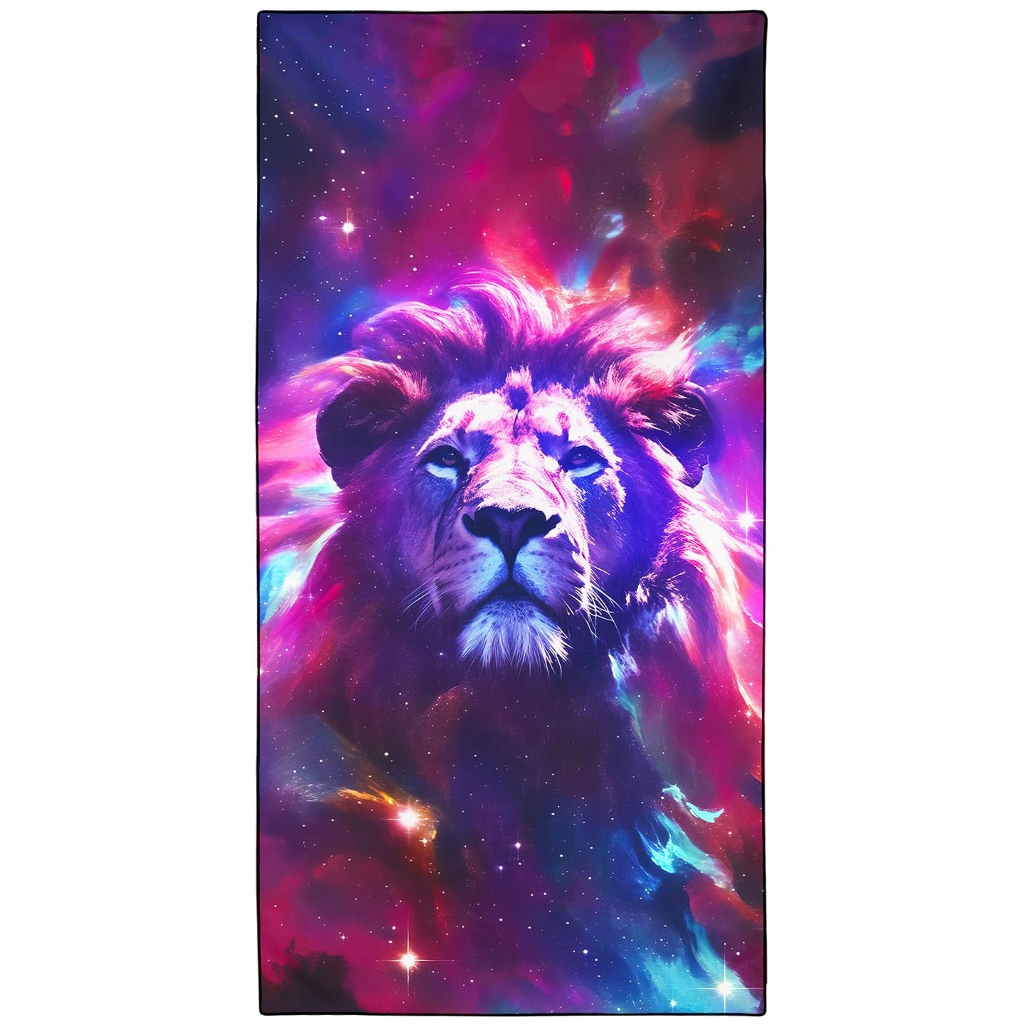 Violetpos Starry Lion Beach Towel, Extra Large 180x90 cm 250GSM Microfibre, Sand Free Quick Dry