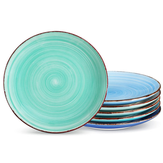 vancasso Bonita Salad Plates, 8.5 inch Small Dinner Plates Set, Ceramic Dessert Plate Serving Dishes Set of 6, Microwave, Oven and Dishwasher Safe,
