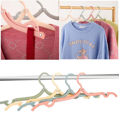 Portable Travel Hangers, 12 PCS Portable Folding Plastic Clothes Coat Hangers, Magic Folding Coat Racks Multifunction Travel Accessories for Home