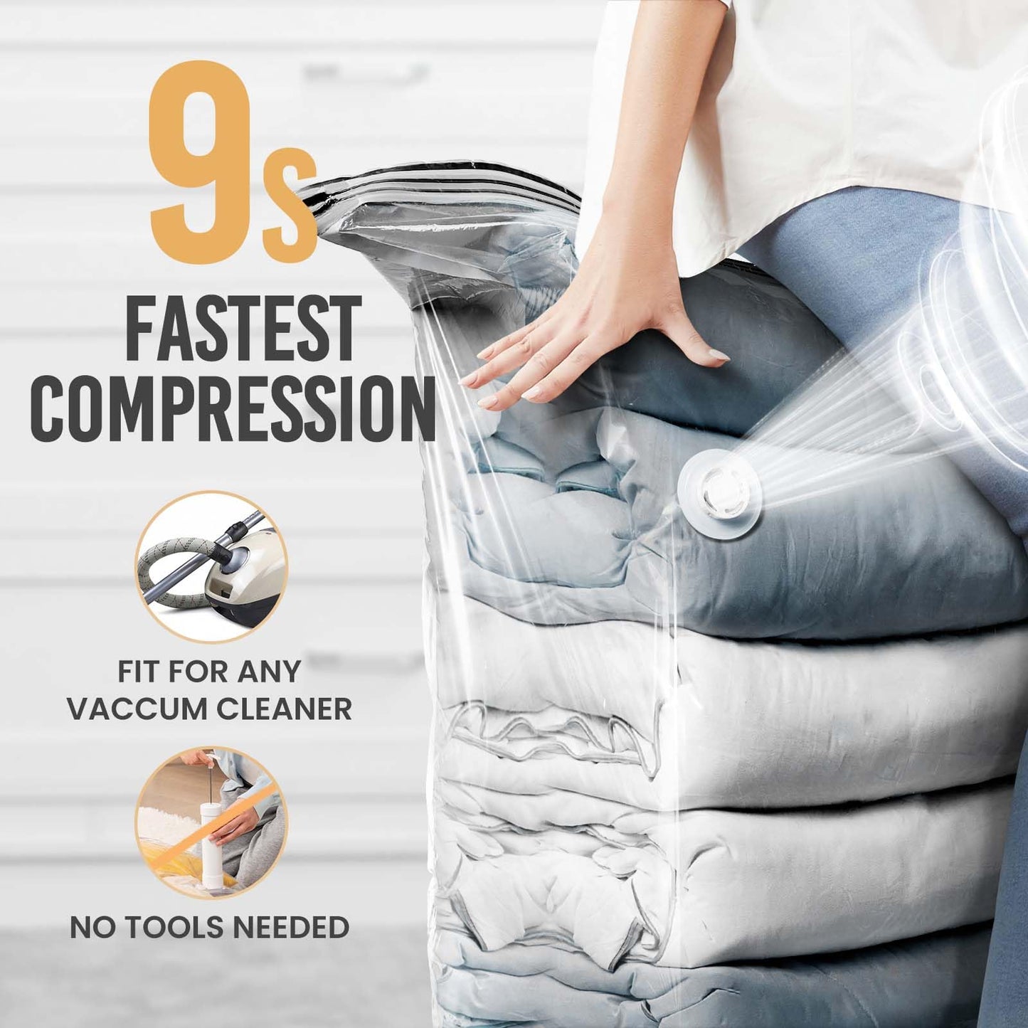 TAILI Extra Large Vacuum Storage Bags Cube, 6 Jumbo(80x100x38 CM), Clear