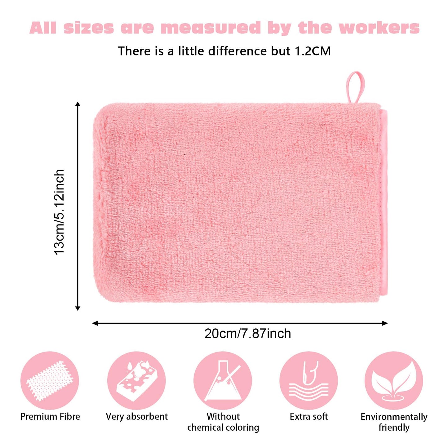 PHOGARY 6 Pack Microfiber Flannel Face Cloths Face Body Wash Cloth, Super Absorbent & Soft Facial Mitts, Reusable Makeup Remover Wash Gloves