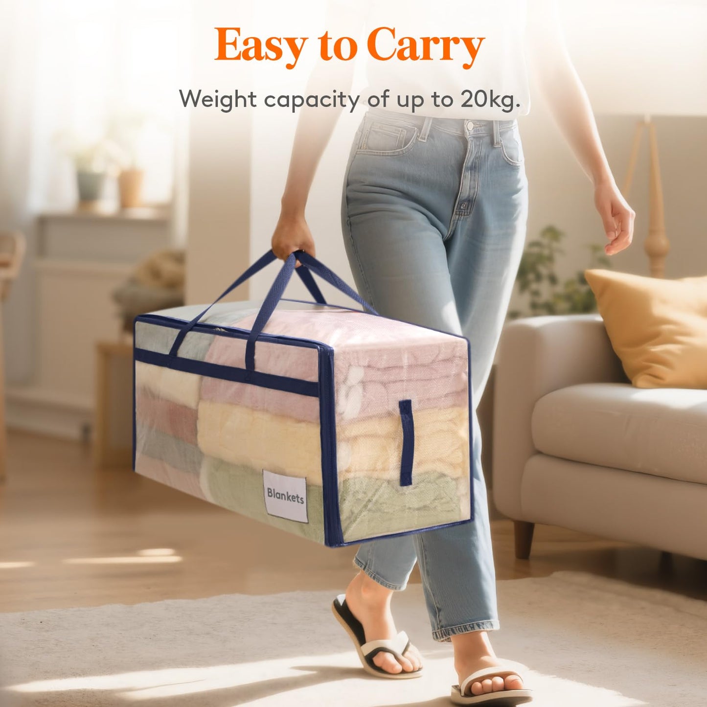 Lifewit 6 Pack Large Moving Bags with Lids and Sturdy Handles, 90L Heavy Duty Packing Organizers for Moving House