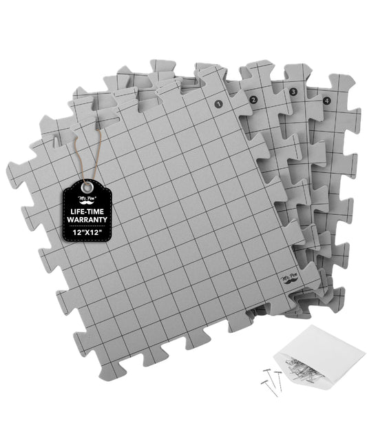 Mr. Pen- Interlocking Blocking Mats, 12?x12?, 4 Pack, Blocking Mats for Knitting & Crochet Projects with 50 T-Pins, Knitting Blocking Mats and Pins,