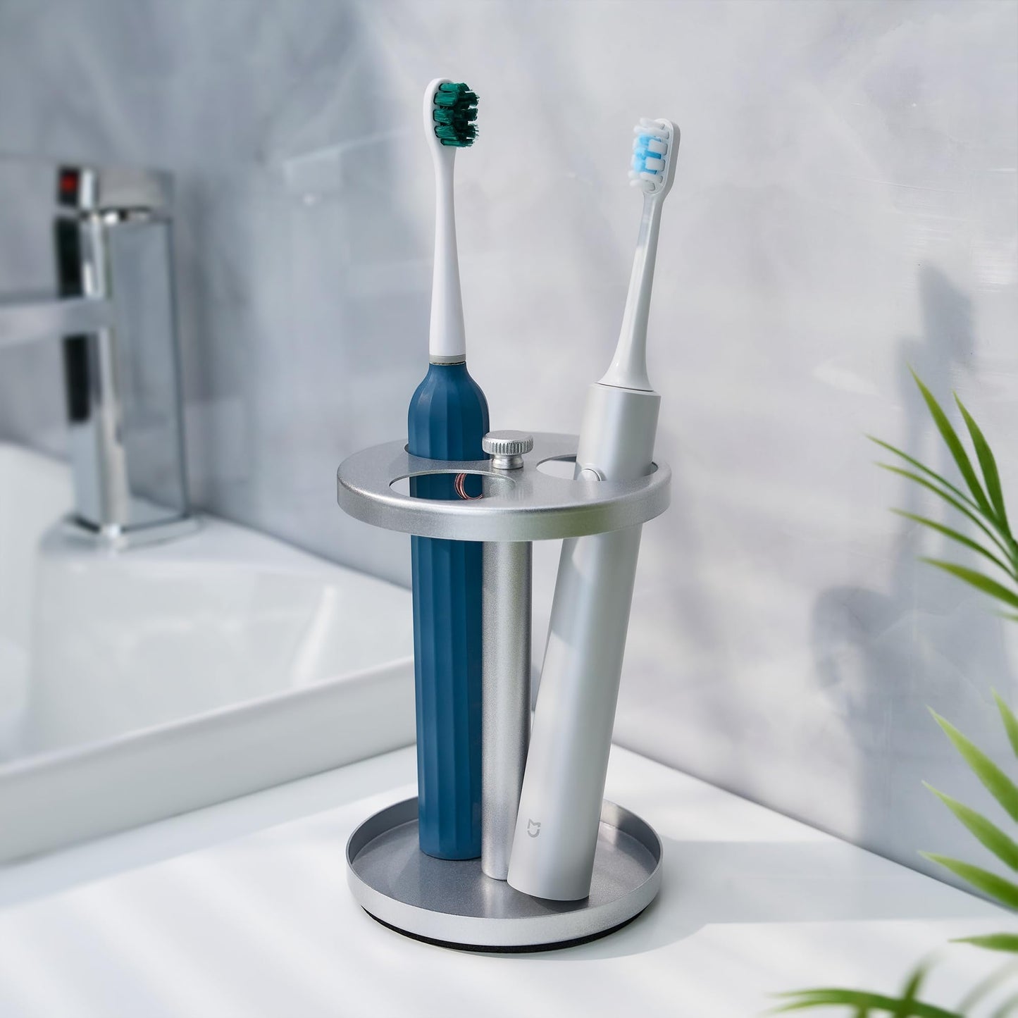 Electric Toothbrush Holder Stand for Bathroom (Silver, Electric Toothbrush Holder)