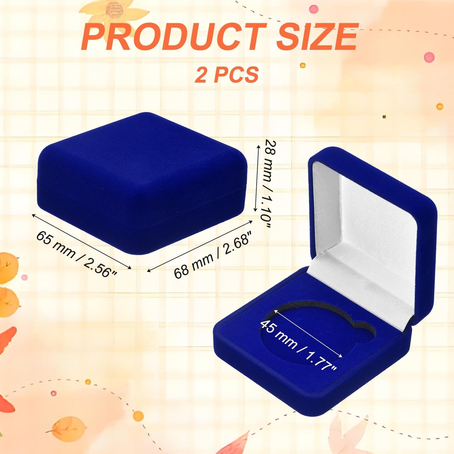 PATIKIL Velvet Challenge Coin Presentation Display Box, 45mm Coin Display Case Badge Gift Storage Protective Holder for Commemorative Medals Tokens