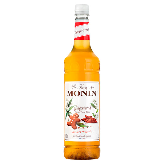 MONIN Premium Gingerbread Syrup 1L for Coffee and Cocktails. Vegan-Friendly, Allergen-Free, 100% Natural Flavours and Colourings