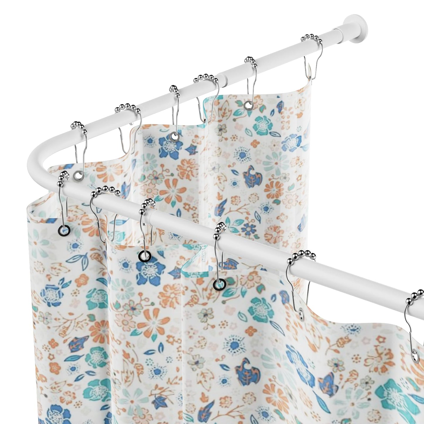WELDUN L-Shaped Shower Curtain Rod, 68-96cm × 68-96cm Stainless Steel