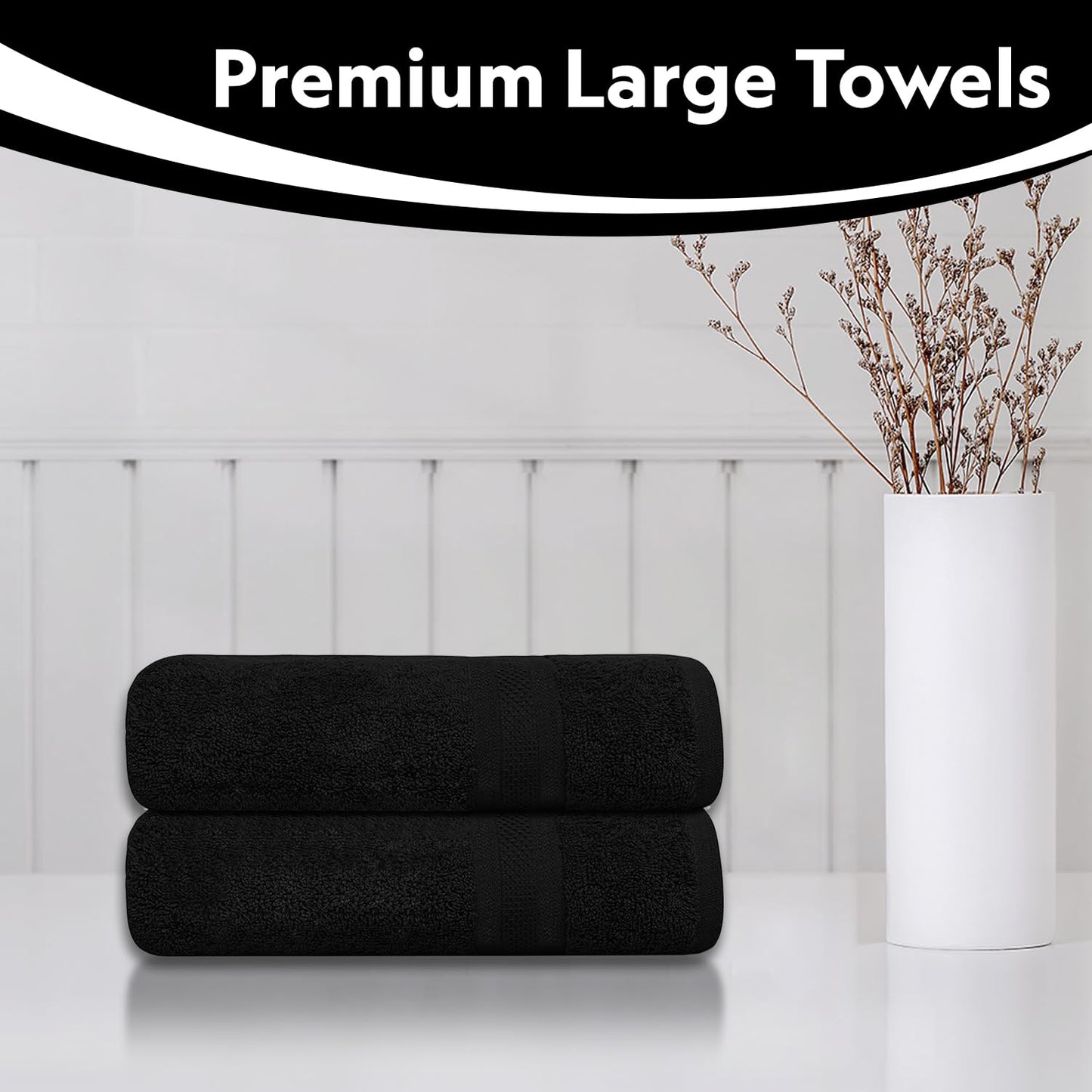 Hieftan Towels Bath Sheet Set – 100% Cotton Pack of 2 Jumbo Extra Large Bath Sheets Towel 600gsm Highly Absorbent Rapid Dry Super Sheets for Bathroom