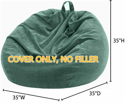 Nobildonna 3 ft Bean Bag Chair Cover No Filler for Adults and Kids 300L Extra Large Stuffed Animal Storage Bean Bag Washable Soft Premium Corduroy