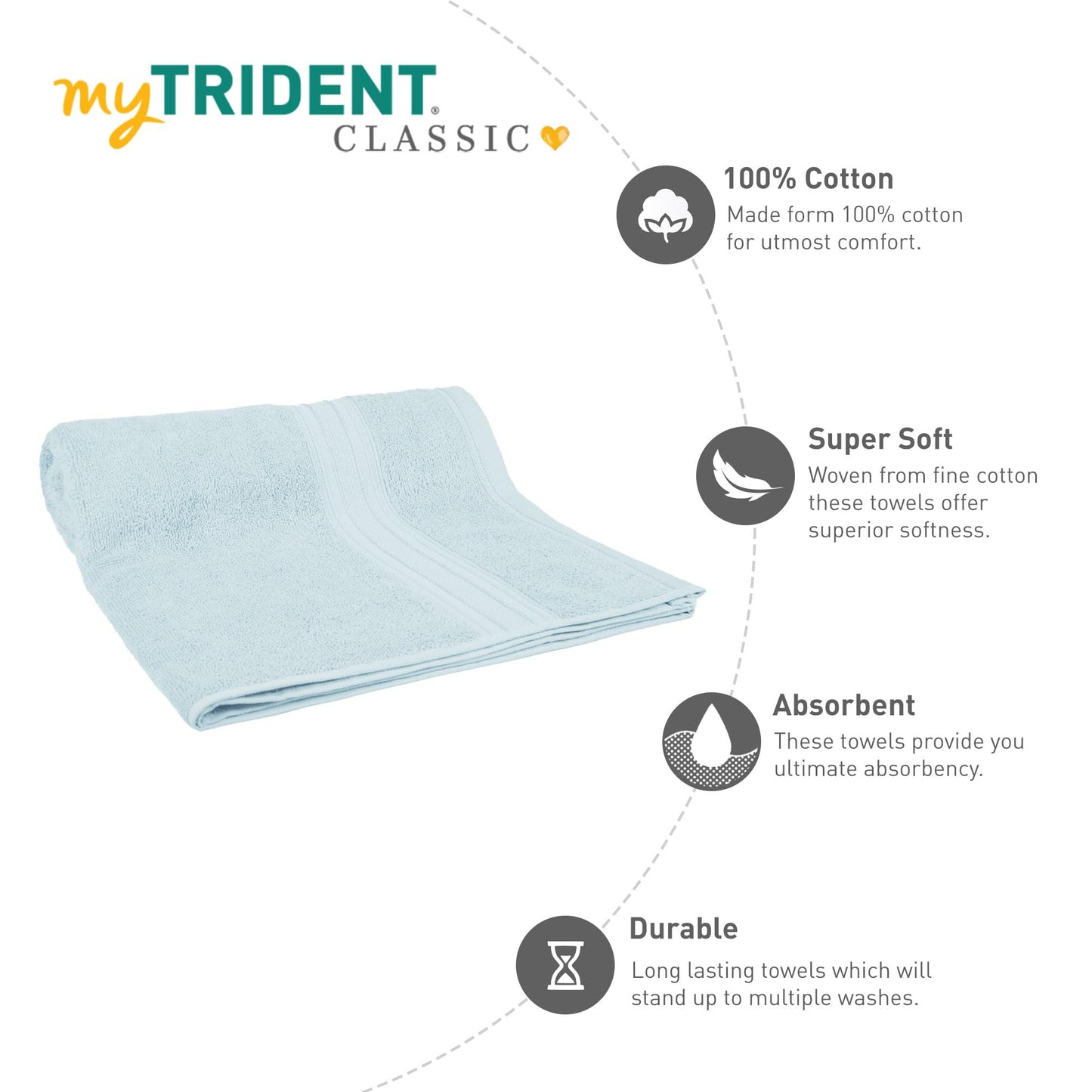 MYTRIDENT Oversized Bath sheet Quick Dry 1 Peice Towel, Super Absorbent, Combed 100% Cotton, 75x150 Cm