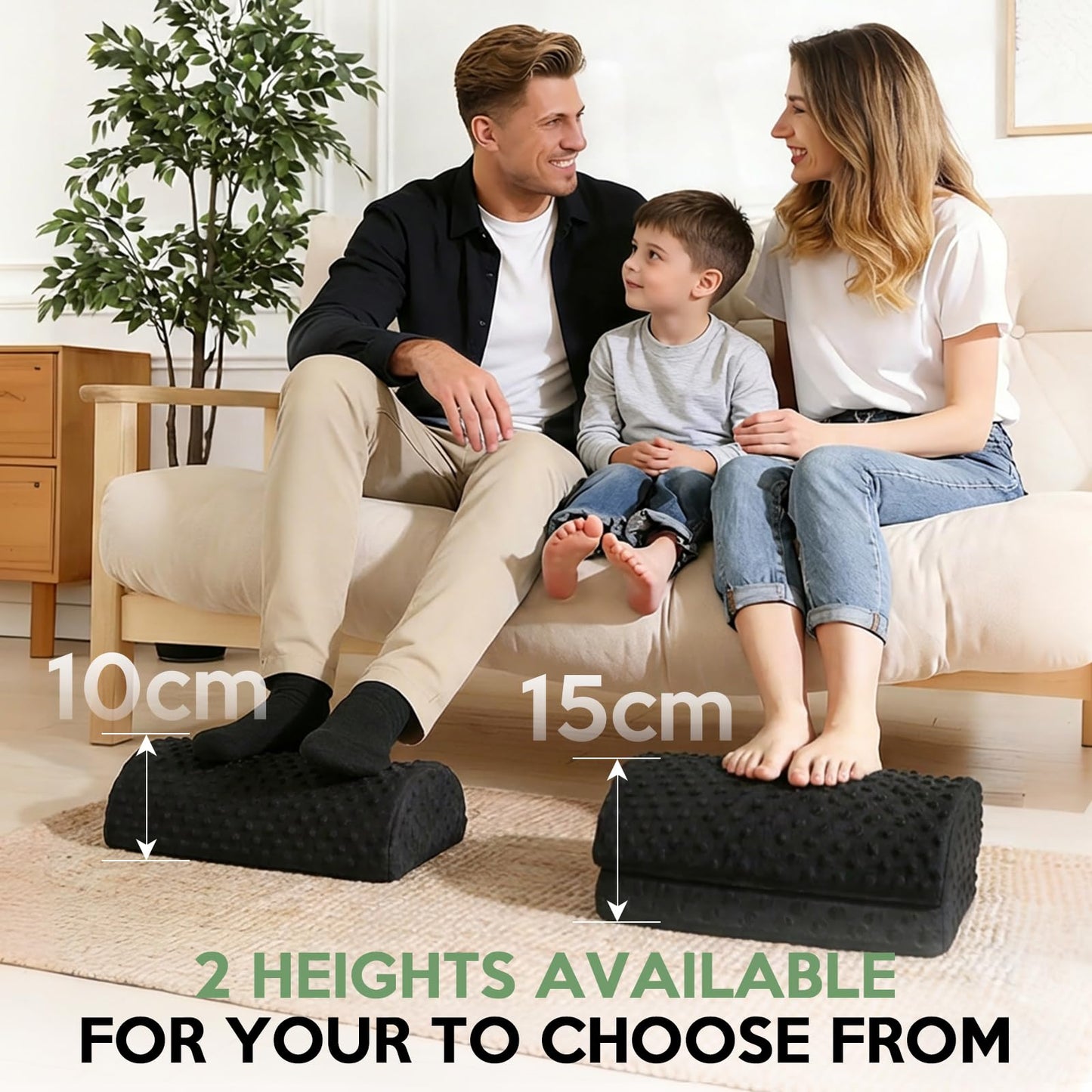Foot Rest Under Desk - Desk Foot Rest with 2 Adjustable Heights - Ergonomic Footrest for Office Chair & Gaming Chair